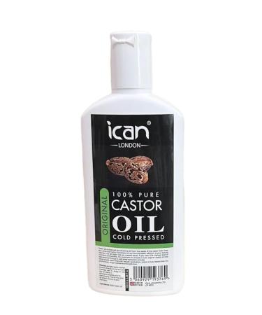 ican London 100% Pure Cold Pressed Cator Oil For Dmaged Hair/Promotes Quicker Hair Growth 100ml