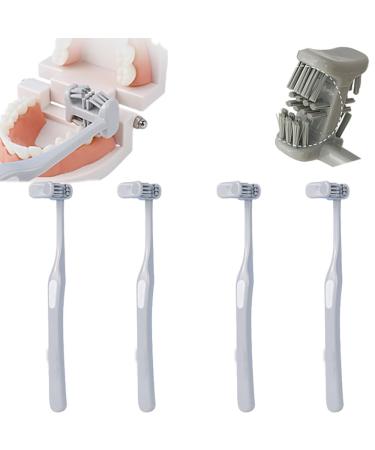 6-page round toothbrush super soft every tooth completely covers the sensory joy toothbrush 4 pieces deep cleaning portable toothbrush dental care for adults and children gray 4