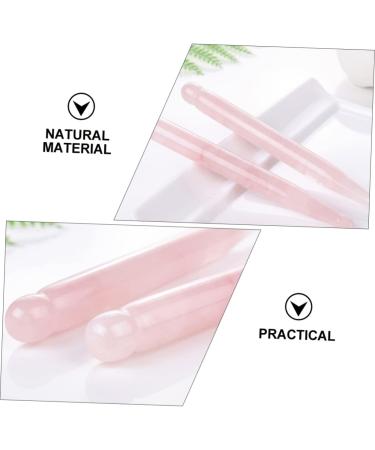 Lurrose Rose Quartz Acupuncture Pen | Facial Massage Tool & Gua Sha Scrub - Natural Jade Spa Razorboard | 12x1.3cm Miss Pink - Buy Online on GoSupps.com