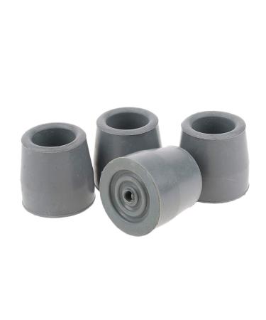 4 Pcs Rubber Walking Stick Ferrules Cane Pin Crutch Pads Caps Tip Bottom Protector Ends Durable - Gray