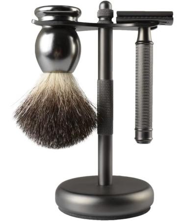 Stylish Men's Shaving Set - Portable Copper Razor Holder & Brush | 15cm Silver | 7x15cm Rose | International Shipping - Buy Online on GoSupps.com