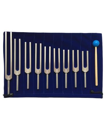 Tuning fork sets sound therapy vibration aid for pain relief healing chakra reduce stress (sentences of 9)