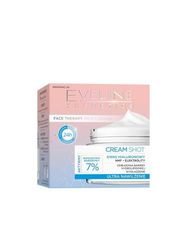 Eveline Cosmetics Ultra Hydrating Cream Shot for dry and very dry skin deep hydration with natural moisture factors hyaluronic acid and niacinamide