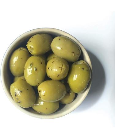 Greek Green Olives with Oregano | 1kg Vacuum-Sealed | Traditional Chalkidiki Variety |Key in The Mediterranean Diet | Loaded with Important Nutrients and Antioxidants| No Preservatives - Buy Online on GoSupps.com