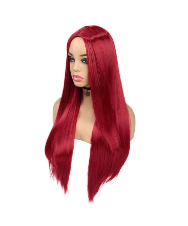 WIGER Long Straight Red Wig for Women - Heat Resistant Synthetic Fiber Full Wig for Party & Cosplay - Buy Online on GoSupps.com