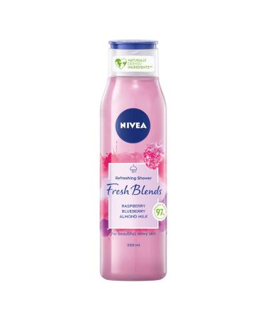 NIVEA Fresh Blends Raspberry Shower Gel (300ml) Raspberry-Scented Women's Shower Gel Vegan Shower Gel Made with Natural Raspberry and Blueberry Juice and Almond Milk Raspberry Scented