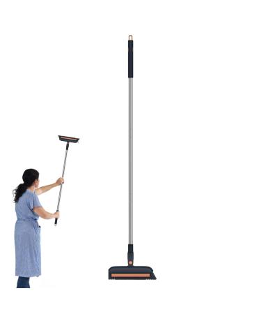 Long Handle Scrub Brush - 4-in-1 Scrub Brushes Cleaning Tool Cleaning Supplies - Bathroom Scrubber Shower Cleaner with Extended Removable Handle for Bathroom Toilet Blue