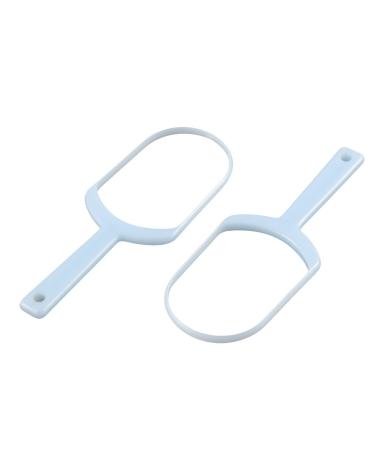Ruilogod Plastic Oral Care Hole End Tongue Scratcher Remover Cleaner Scraper 2pcs Blue