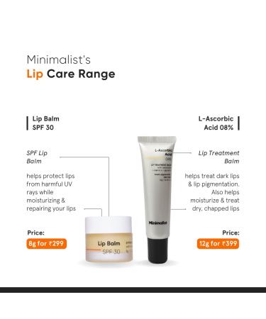 Generic Minimalist 8% L-Ascorbic Acid Lip Treatment Balm with Vitamin E Radianskin & Glycerine for Pigmented & Dark Lips | For Women & Men | 12 gm Off White - Buy Online on GoSupps.com