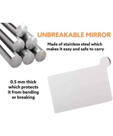 MARKHA Unbreakable Stainless Steel Pocket Mirror for Men and Women - Portable, Rectangular Design in Blue - Buy Online on GoSupps.com