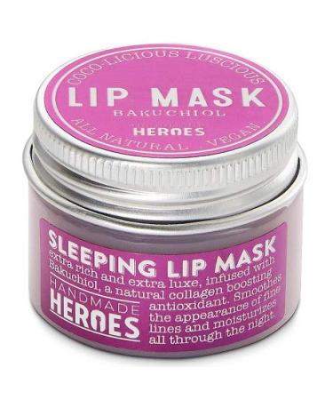 100% Natural Vegan Sleeping Lip Mask, Overnight Lip Moisturizer and Conditioner for Dry Lips. Intensive Lip Balm and Lip Therapy Skin Care (Bakuchiol - Collagen Boosting)
