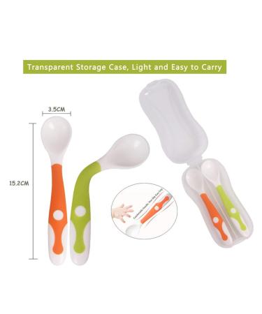 Travel Safe Baby Utensils Set - Toddler Feeding Training Spoons with Easy Grip & Bending Function (Green/Red 2 Pieces) - Buy Online on GoSupps.com