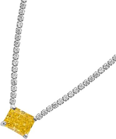 Buy Oralgos Colorful Zirconia Charm Necklace - Fashionable Tennis Choker for Women & Girls | Elegant Yellow Rhinestone Jewelry - Buy Online on GoSupps.com