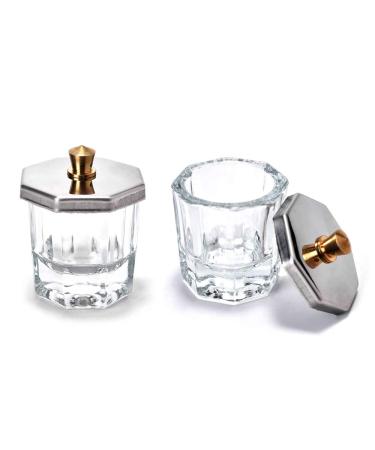 Kalolary 2 Pcs Mini Dappen Dish for Nail Acrylic Powder  Glass Crystal Cup with Stainless Steel Lid Nail Art Acrylic Liquid Powder Nail Crystal Bowl Glassware Tools for Nail Art Manicure - Buy Online on GoSupps.com