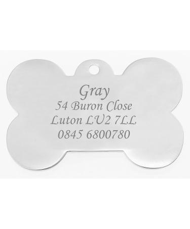 BWM Bling Swarovski Crystal Personalized Pet ID Tags Dog Tags | Dog Tag for Pets Laser Engraved & Personalised | ID Tags for Dogs & Cats | Durable Strong & Deeply Engraved - Small Silver Bone 31x21mm Poochy - Buy Online on GoSupps.com