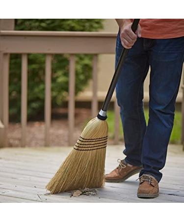 O-Cedar Heavy Duty Corn Broom - Commercial-Grade Indoor and Outdoor Broom for Hard Floors | Sturdy Wooden Handle | Yellow/Black | 1 Count - Buy Online on GoSupps.com