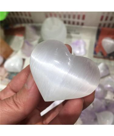 Natural Crystal Rough Natural White Selenite Carving Heart Raw Gemstone Crystal Crystal Stones - Buy Online on GoSupps.com
