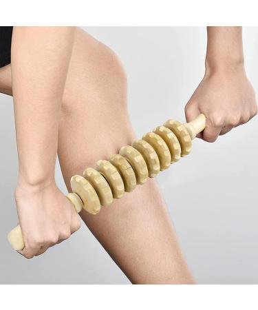 Knnuey 12 Rollers Wooden Massager | Curved Exercise Roller Sticks for Full Body Relief | Wood Therapy Massage Tools for Muscle Pain Relief - International Shipping Available - Buy Online on GoSupps.com