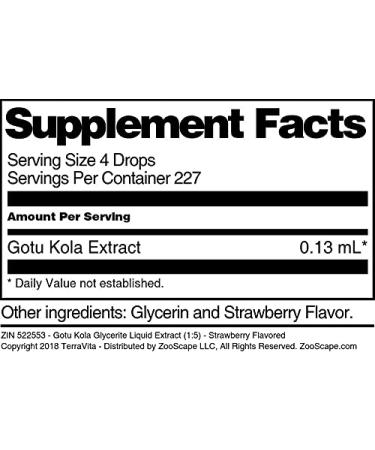 Gotu Kola Glycerite Liquid Extract (1:5) - Strawberry Flavored (1 oz ZIN: 522553) - 3 Pack - Buy Online on GoSupps.com