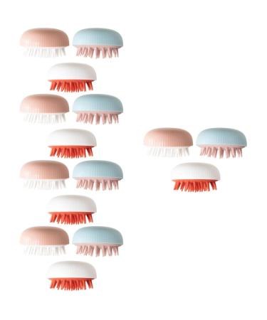 Magiclulu 15 StK Shampoo brush hairy scalp massage devices shampoo scrubber for the scalp body peeling made of silicone head gripper double purpose pebble gel