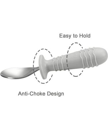 Pandaear 4-Piece Baby Cutlery Set | Stainless Steel Spoon & Fork for Kids | Anti-Choke Design BPA Free | Ideal for 1 Year+ | Pink & Gray Tableware - Buy Online on GoSupps.com