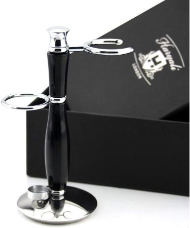 Premium Luxury Wet Shaving Set - Skartusche Razor Elegant Handle & Black Shaving Brush with Double Stand | International Shipping Available - Buy Online on GoSupps.com
