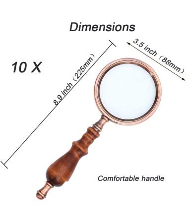 10X Magnifying Glass Antique Handheld Magnifier Loupe Optical Glass Magnifying Glass Reading Magnifier Aid Loupe for Seniors Reading Books Newspaper Learning Fault Finding Vision - Buy Online on GoSupps.com