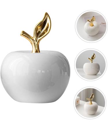 LIFKICH Ceramic Apple Ornament Crystal Apples Figurine Christmas Fruit Figurine Christmas Apples Figurines Apples Paperweight Fake Fruit Ceramic Fruit Statue Ceramics White Desktop Props White 15.00X11.50X11.50CM - Buy Online on GoSupps.com