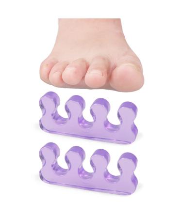 LIUJZZJ Silicone Toe Separator for Pedicure Toe Correction Hallux Valgus Splint Ball Protection (Purple)