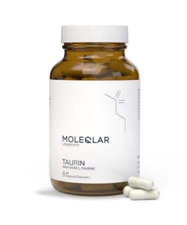 Moleqlar Taurin capsules 90 pieces - 2550mg of high -pure L -TAURIN per portion - optimal support with increased taurine requirements - vegan high -purity GMO -free - Buy Online on GoSupps.com