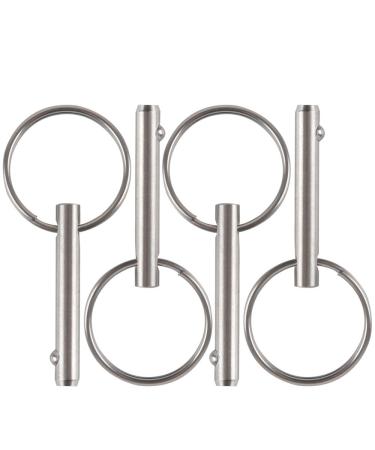 4 Pack Small Quick Release Pin, Diameter 3/16", Usable Length 0.95", Full 316 Stainless Steel, Bimini Top Pin, Marine Hardware