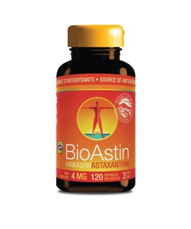 BioAstin Hawaiian Astaxanthin 4mg 120ct Antioxidant Grown in Hawai'i 120 count (Pack of 1)