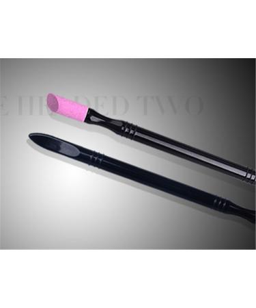 Mezerdoo 5Pcs Nail Art Pusher Black Quartz Head Scrubs Stone Cuticle Stick Pen Spoon Cut Manicure Care Nail Polishing Tools - Buy Online on GoSupps.com