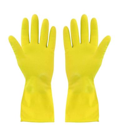 Elliott Household Cleaning Gloves Latex Washing Up Gloves with extra long cuff and soft breathable lining Long lasting quality in a Medium size Yellow