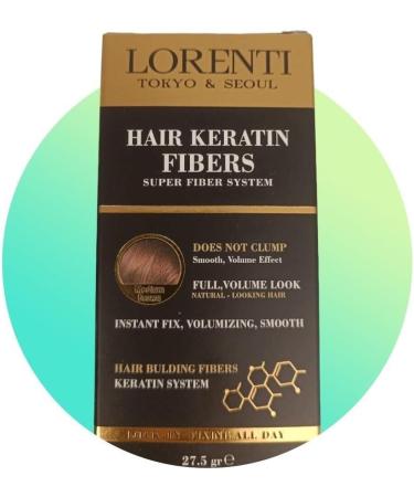 Lorenti Hair Keratin Fibers | Hair Building Powder | Instant Fix Volumizing Smooth | No Clump | Medium Brown 27.5 gr - Buy Online on GoSupps.com