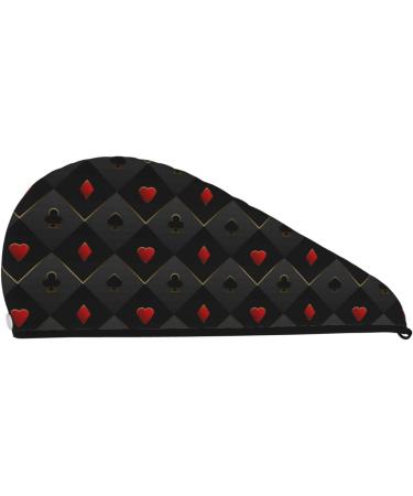 Red Poker Microfiber Hair Towel - Super Absorbent Coral Velvet Wrap for Long Curly & Thick Hair - Buy Online on GoSupps.com