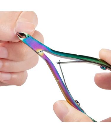 BAQI 4 Packs Cuticle Remover Cuticle Cutter Trimmer Rainbow Professional Cuticles Nipper Stainless Steel Cuticle Clippers Nail Cuticle Scissors Tools for Manicure and Pedicure - Buy Online on GoSupps.com