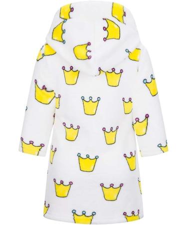 XINNE Boys Girls Soft Flannel Bathrobe | Cute Pattern Toddler Baby Hoodie Pajamas Sleepwear - Yellow Dot 110 - Buy Online on GoSupps.com