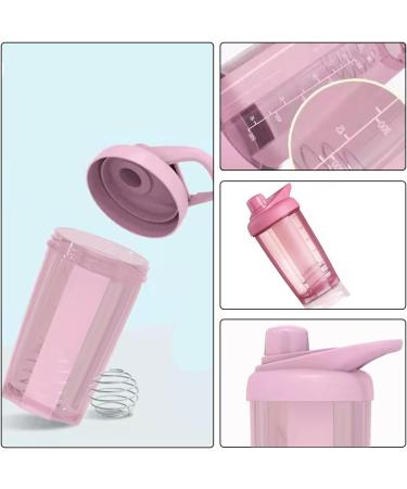 Qynuli Protein Shaker Bottle - Classic Sport Mixer with Ball for Protein & Enzyme Supplements - Pink - Buy Online on GoSupps.com