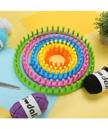 VGOODALL 5PCS Round Knitting Loom Set with Circular Looms, Hook Needles, and Acrylic Yarn - Ideal for Knitting Hats, Scarves, Shawls, Sweaters, Socks, and Pompoms - Buy Online on GoSupps.com