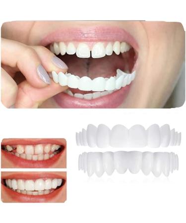 Flipped Warm False Teeth Veneers - 2 Pairs Cosmetic Tooth Covers | Artificial Dentures & Temporary Prostheses for a Confident Smile - Buy Online on GoSupps.com