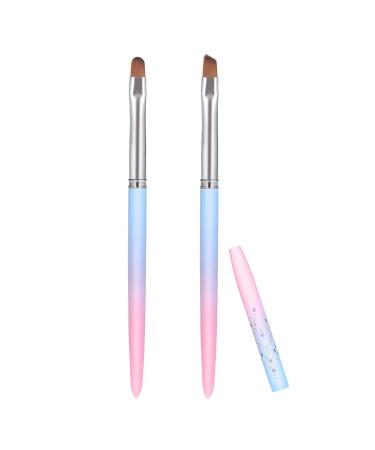 SAVITA 2pcs Nail Art Clean Up Brushes, Painting Brushes for Nails with Round & Angled Head Pen Painting Tools for Nail Art Design & Polish Mistake Cleaning - Buy Online on GoSupps.com