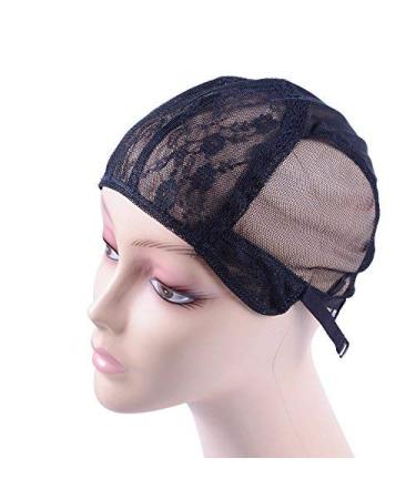 YANTAISIYU Double Lace Wig Cap - Adjustable Swiss Lace Hairnet for Wig Making (Black L 56cm - Buy Online on GoSupps.com