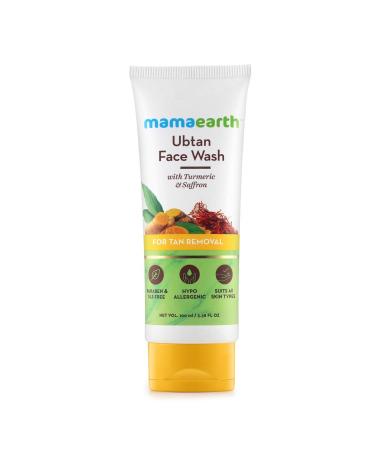 Mama-earth Ubtan Natural Face Wash for All Skin Type with Turmeric & Saffron for Tan removal and Skin brightning 3.38 Fl Oz - SLS & Paraben Free