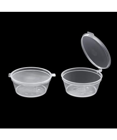 Party Essentials 2 oz Clear Plastic Condiment Containers with Attached Airtight Portion Cup - 100 Sets for Sauces, Samples, Slime, Jello Shots, Craft Storage - Buy Online on GoSupps.com