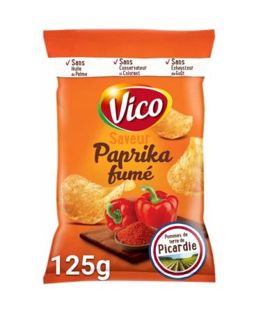 VICO - Vico Chips Classique Saveur Paprika Fum 125G - Lot De 6 - Vendu Par Lot