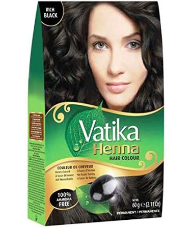 Dabur Vatika Henna Hair Colour Permanent Rich Black | 60g International Shipping Available - Buy Online on GoSupps.com