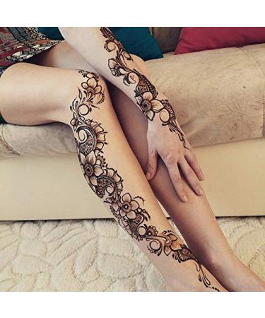 Brown Temporary Tattoo Kit with 60 Adhesive Stencils - Semi-Permanent Freehand Ink for Body Art - Body Painting Supplies for Men, Women, and Kids - Buy Online on GoSupps.com