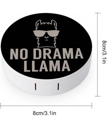 No Drama Llama Round Case For Contact Lens Kit Storage Box with Mirror Printed - Buy Online on GoSupps.com