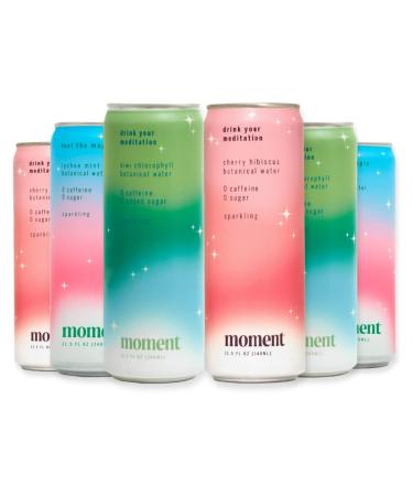 Moment Botanical Drink (as seen on Shank Tank) - SPARKLING Combo Variety. Contains Adaptogens and Nootropics. L-Theanine and Ashwagandha for Focus & Stress Relief. 0 Added Sugar, 0 Caffeine. Keto. Low Calorie (11.5 fl oz, 12-pack)